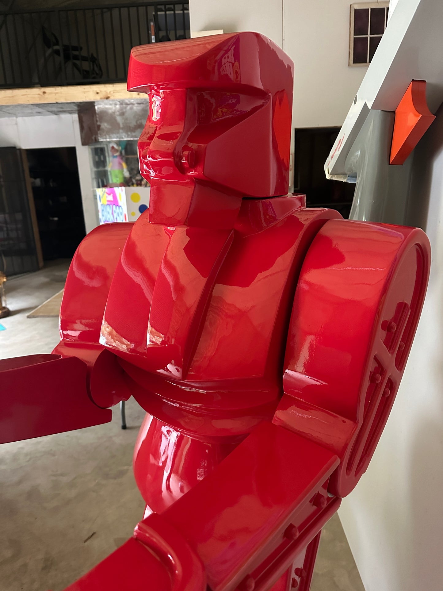 RED OVERSIZED ROCK'EM SOCK'EM ROBOT